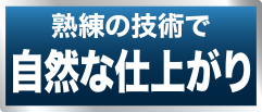 熟練の技術で自然な仕上がり