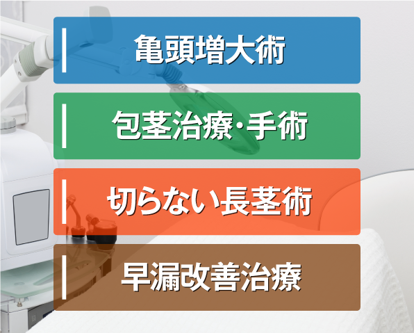 陰茎増大や長茎術と同時施術も可能